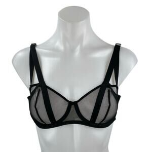 NEW Victoria's Secret Very Sexy Balconette Black Mesh Sheer Underwire Bra Sz 34C